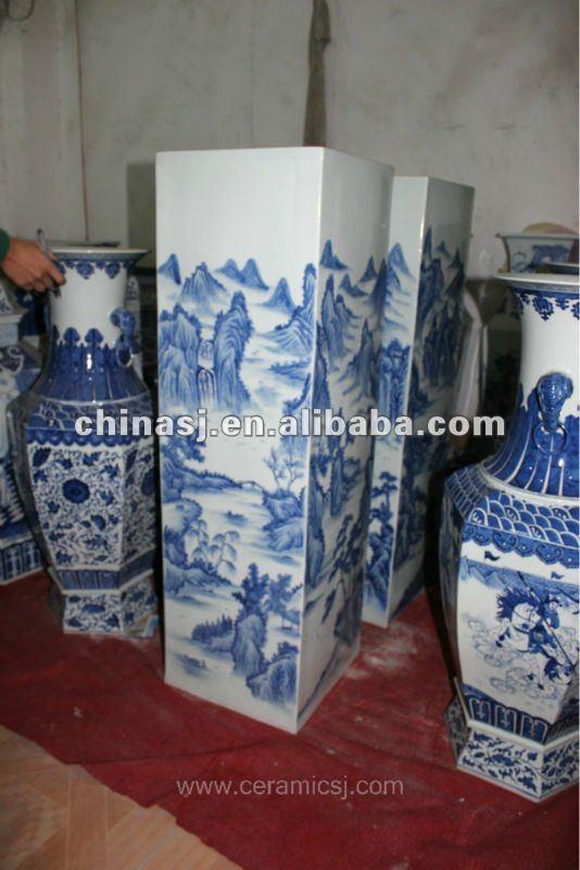 large tall square ceramic flower vase RYUZ03