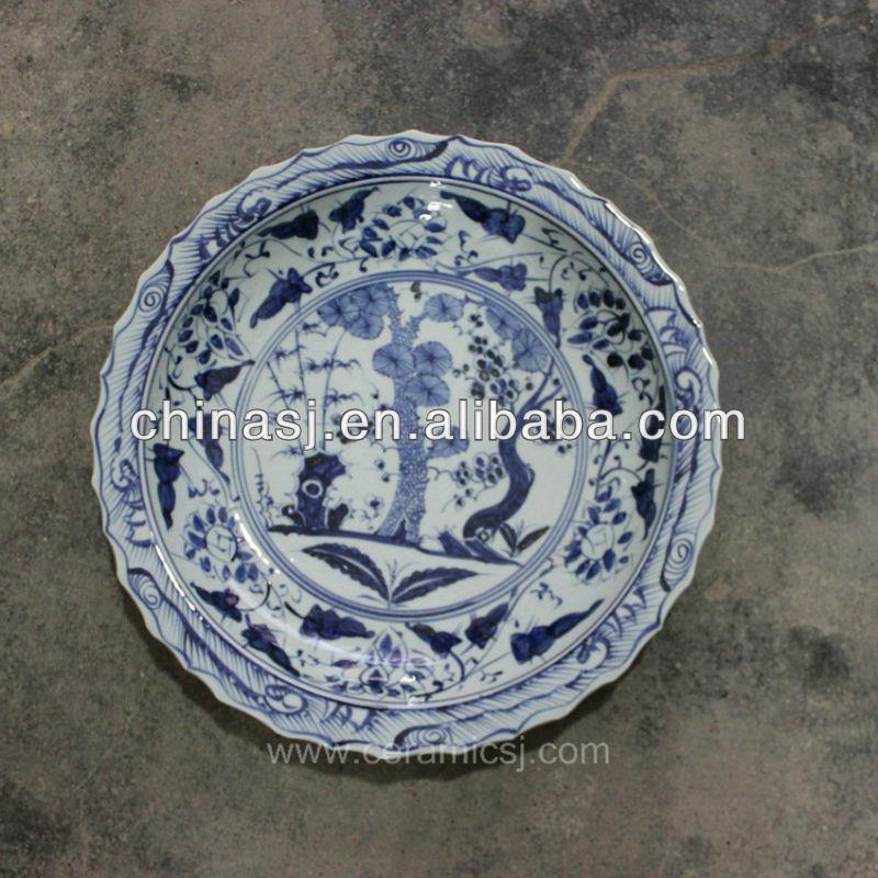 blue white decorative Porcelain Plate for appreciate RYVH05