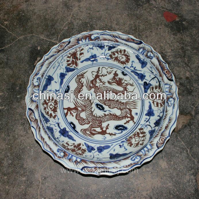 big blue white Porcelain Plate for appreciate RYVH12