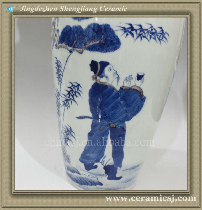 RYWU19 chinese antique hand painted flower vase