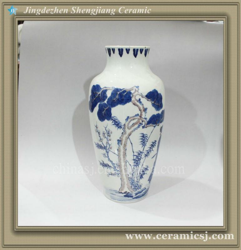 RYWU19 chinese antique hand painted flower vase