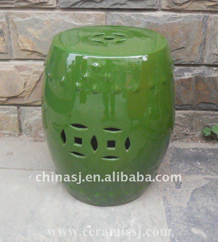 Green drum porcelain Garden Stool WRYIR83