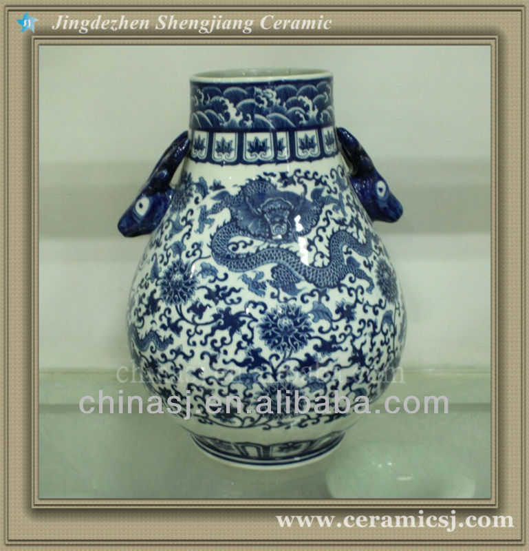 RYUJ15 chinese cheap porcelain dragon vase wholesale