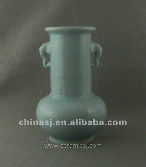 antique celadon porcelain vase with handles WRYKX16