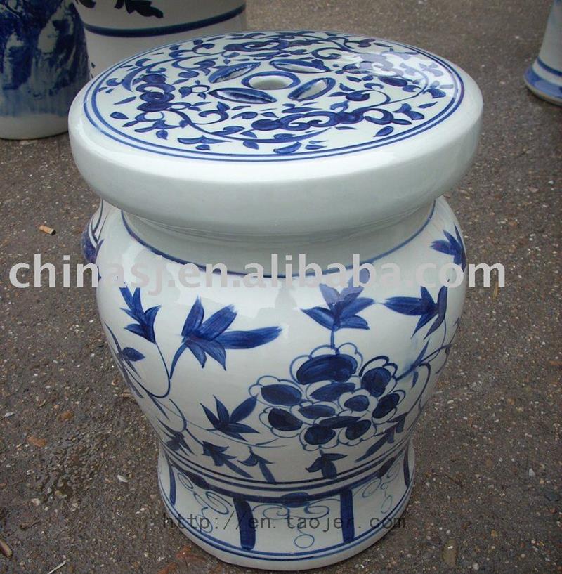 Blue and White Ceramic Garden Stool RYAZ321