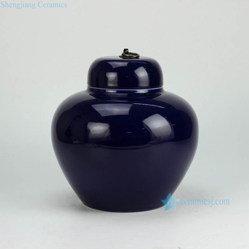 Black glaze shinny finish apple shape ceramic sundry jar