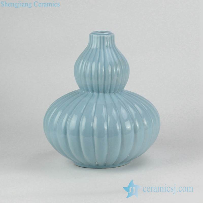 Rzjx01 A Modern Light Blue Color Melon Ridge Calabash Shape