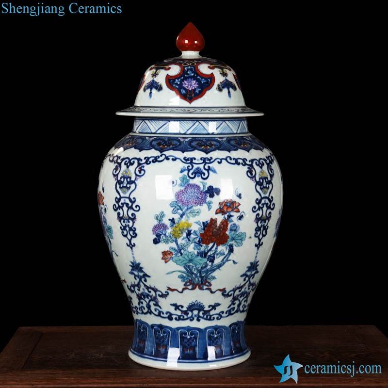 RZLG01 Exquisite hand drawing blue and white porcelain ginger jar