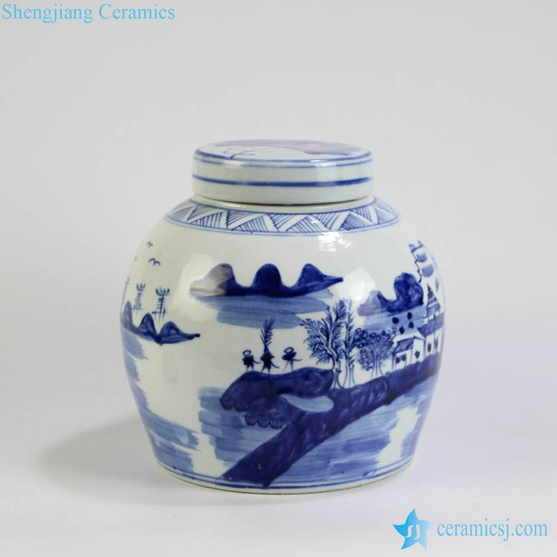landscape medium size ceramic pot