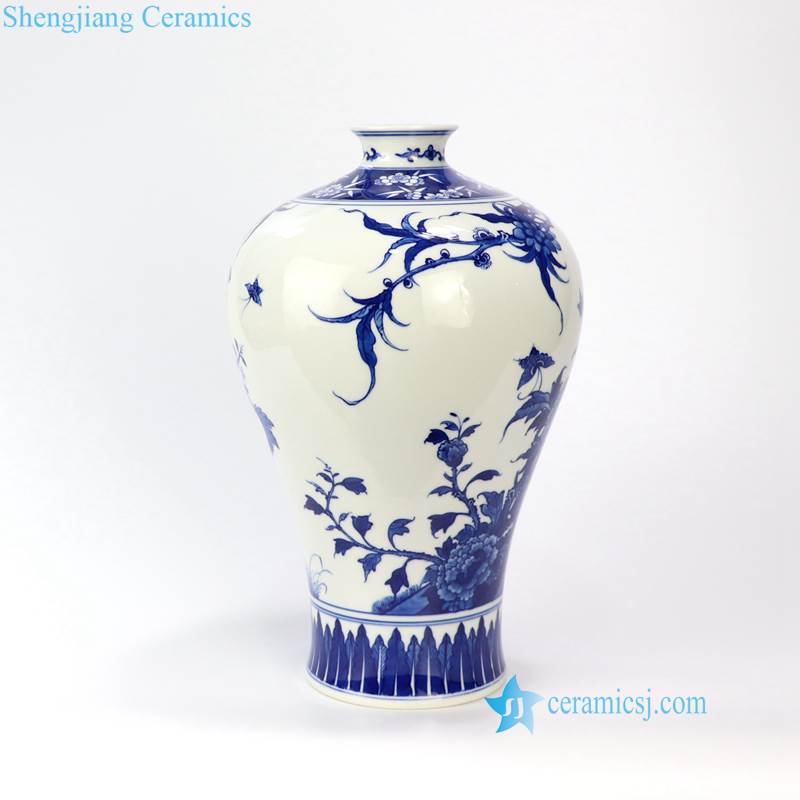 RZLH03-11   Hand painted high end style ceramic bird flower collectible porcelain vase