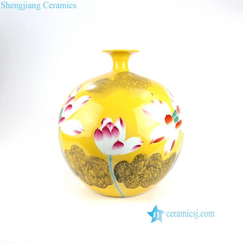 RZNP01-4  China fashion carved lotus fish pond ceramic vase