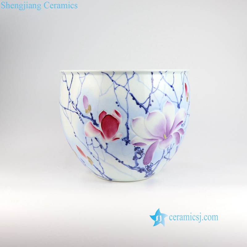 RZNP05-15   Yulan magnolia violet color ceramic vases