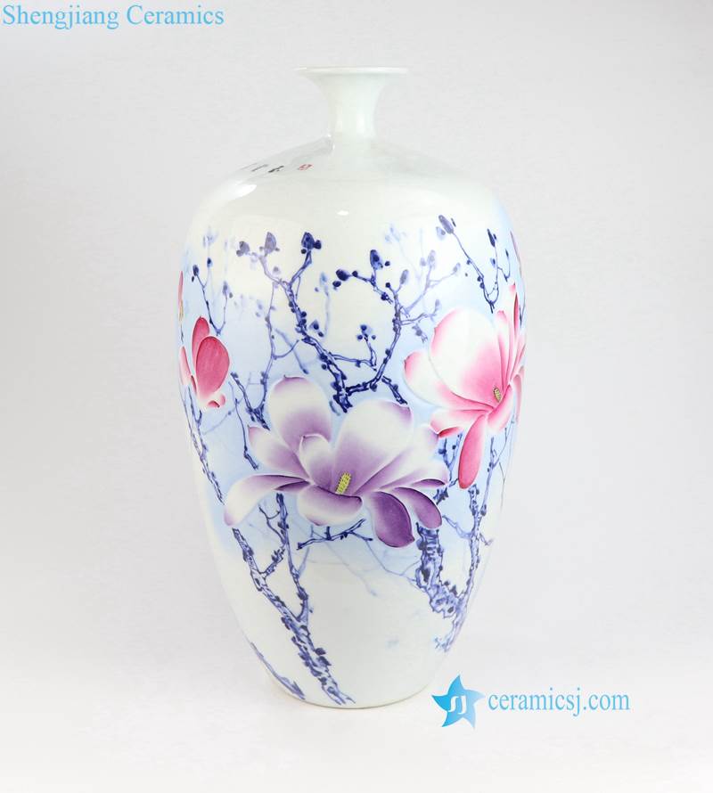 RZNP05-15   Yulan magnolia violet color ceramic vases