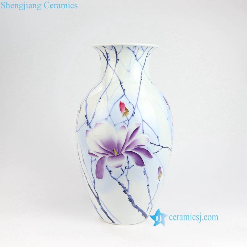 RZNP05-15   Yulan magnolia violet color ceramic vases