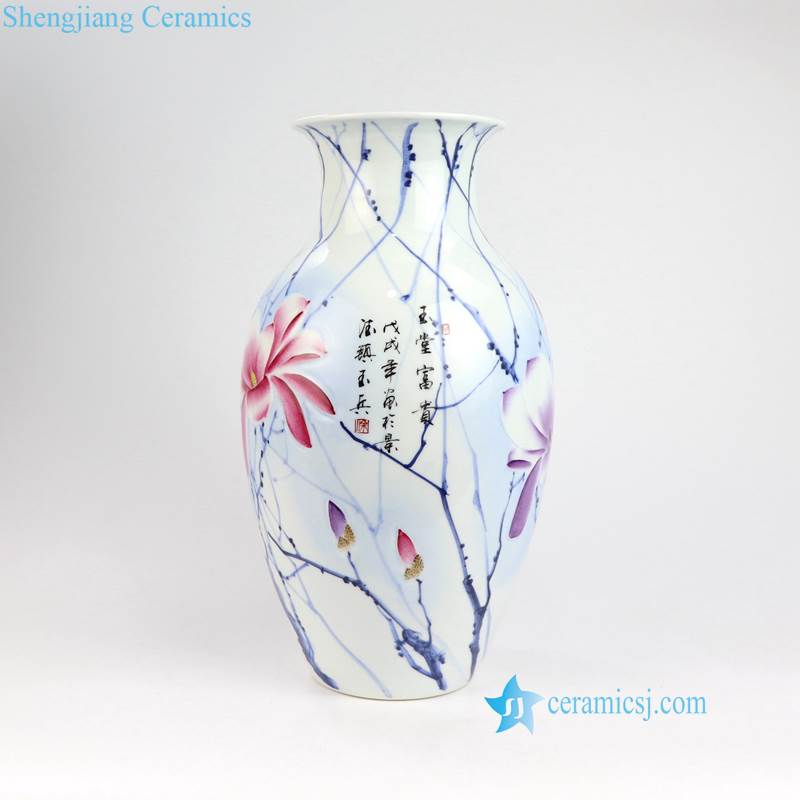 RZNP05-15   Yulan magnolia violet color ceramic vases