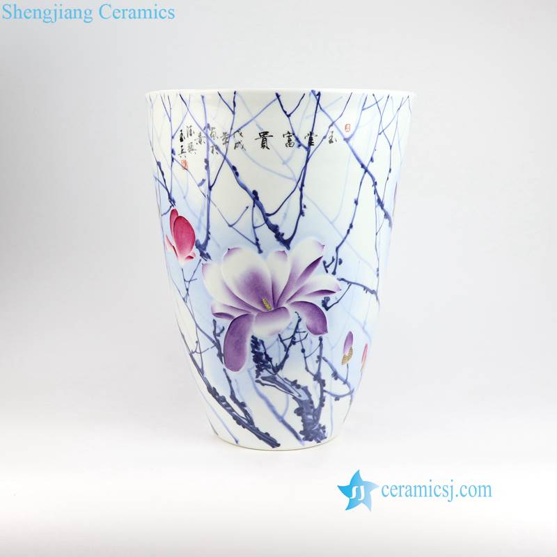 RZNP05-15   Yulan magnolia violet color ceramic vases