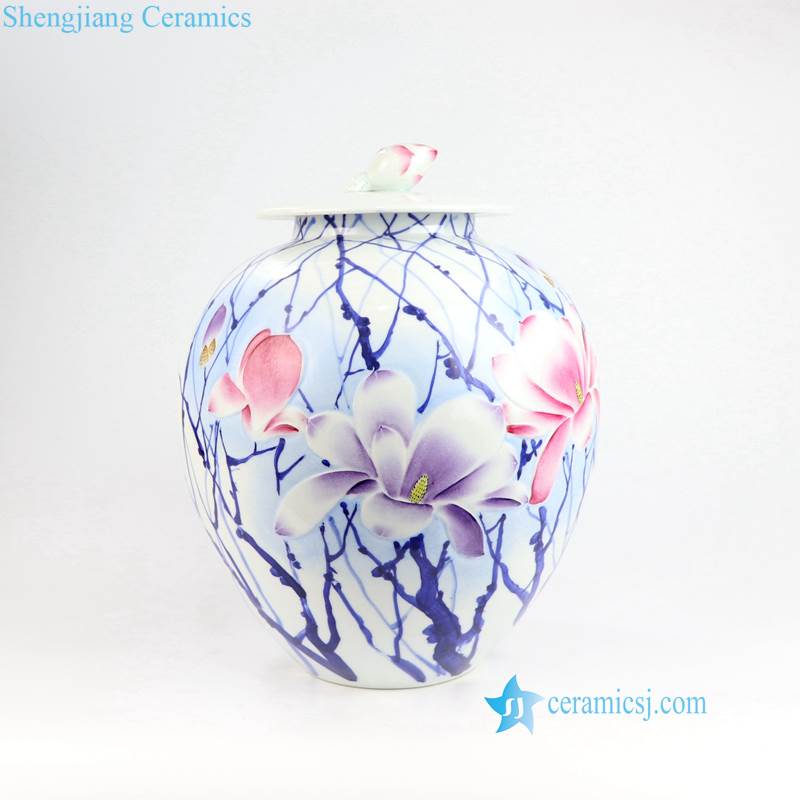 RZNP05-15   Yulan magnolia violet color ceramic vases