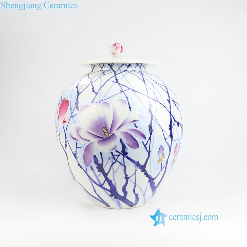 RZNP05-15   Yulan magnolia violet color ceramic vases