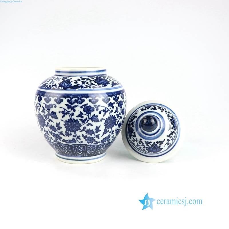 blue and white mini jar ceramic