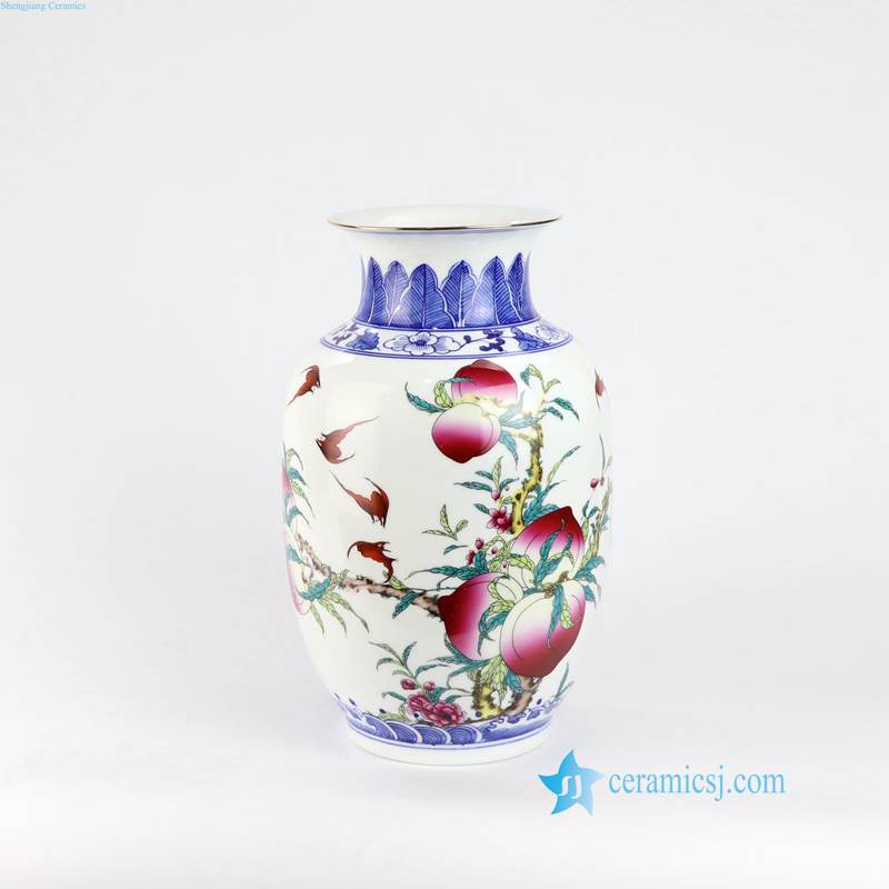 logevity peach porcelain vase
