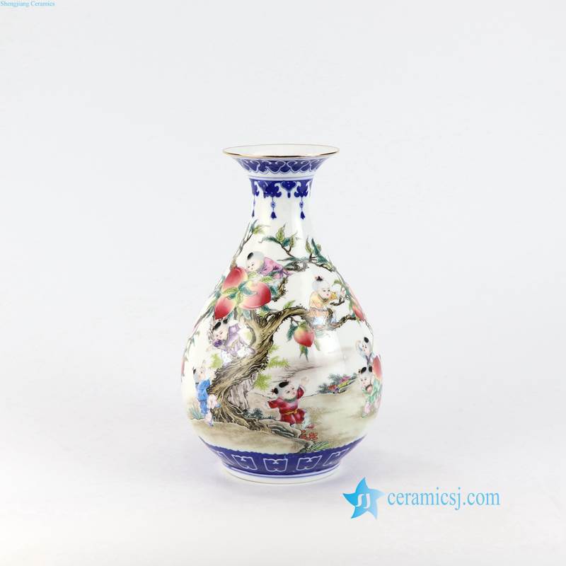 kid peach porcelain vase from China