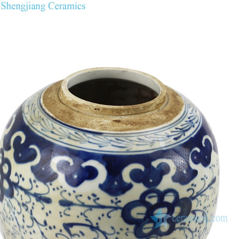 chinese peony design ceramic tea jar