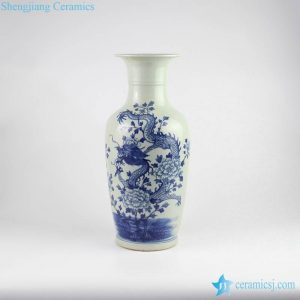 RZMW03-A  Luxury hotel exhibition dragon floral blue and white vase