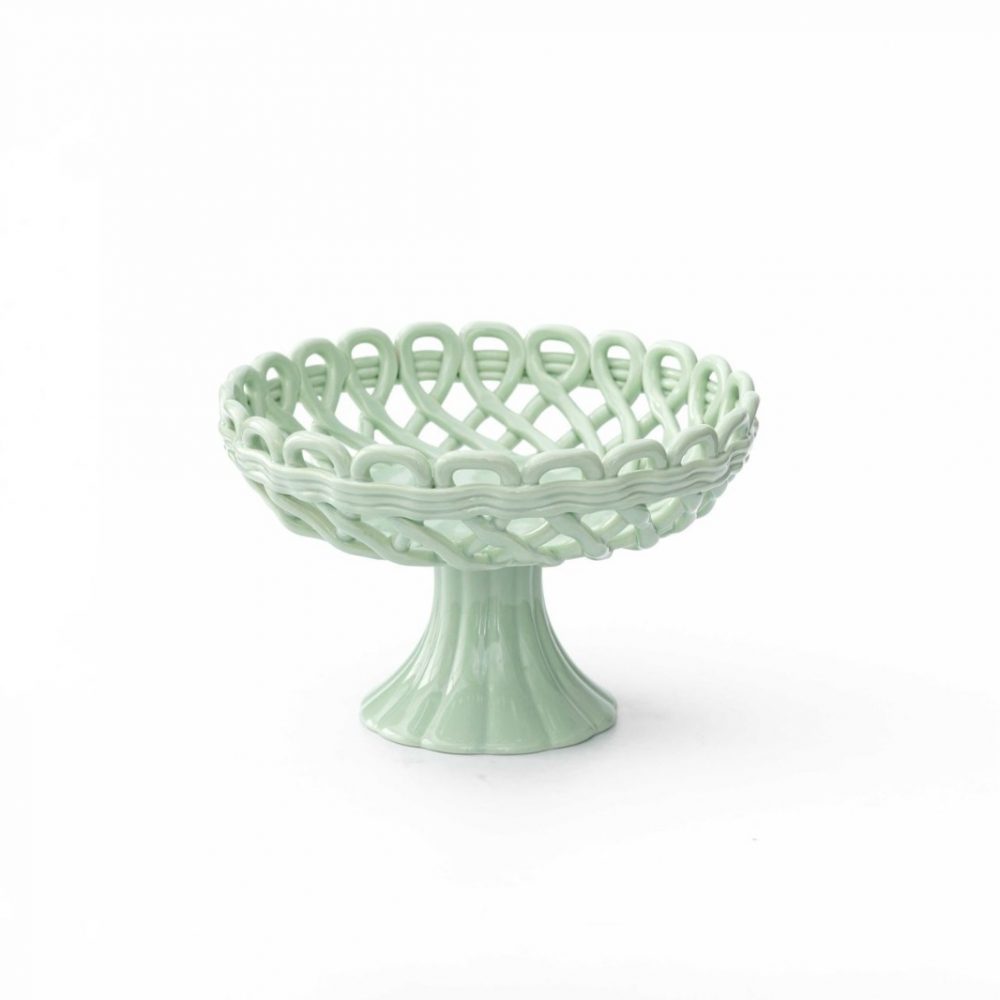 RWAA03 High Quality Round Ceramic Woven Fresh Simple Tall Fruit Basket Size (cm):16H x23.5Wx23.5L   Size (inches):6.3H x9.25Wx 9.25L