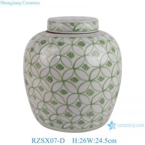 RZSX07-D  Jingdezhen porcelain new hand-painted green copper coin pattern ceramic jar