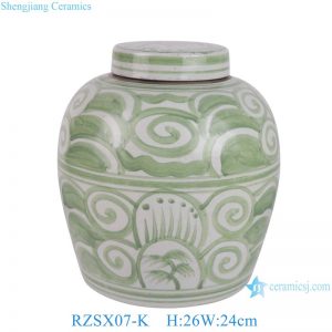 RZSX07-K Jingdezhen Porcelain High Quality Cost Effective Green Ceramic Jar