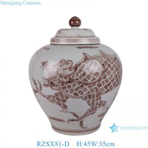 RZSX81-D Creative Home Decoration Dragon Hand-painted ginger Jar with Lid