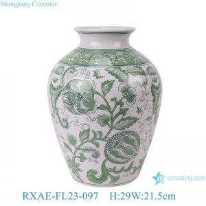 RXAE-FL23-097 Green and white Home decorative ceramic flower tabletop vase