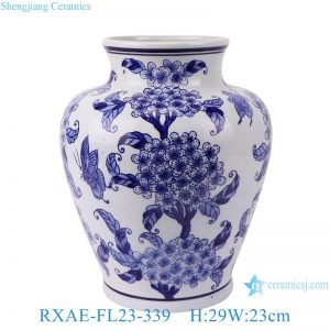 RXAE-FL23-339 Jingdezhen porcelaina blue and white floral pattern decorative gift ceramic vase