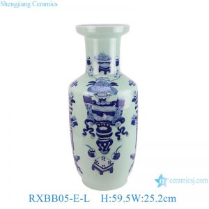 RXBB05-E-L Blue and white hand painted sacrificial cloud pattern Ceramic tabletop flower vase