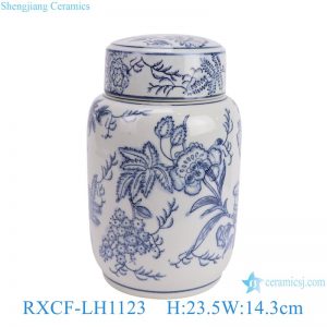 RXCF-LH1123 Jingdezhen ceramics blue and white home storage decoration high-grade fresh small ceramic jar