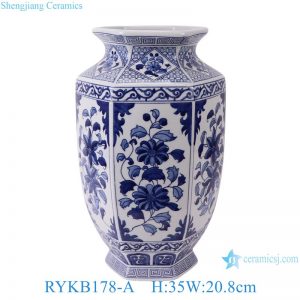 RYKB178-A High Quality Chinese Traditional Creative Blue and White Pattern Home Decoration Ceramic Vase