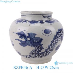RZFB46-A Jingdezhen traditional blue and white series dragon pattern home decoration ceramic jar