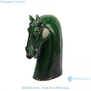 RZLN12-A-XL Blue Horse Head Bust Sculpture Statue Art Home Decor Antique Style Horses Figurines