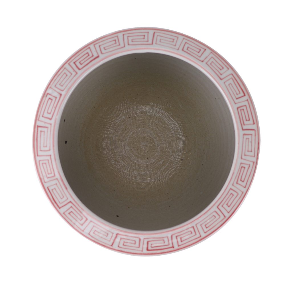 Jingdezhen simple dragon design pink beautifully shaped ornaments ceramic flower pot fish bowl interior view
