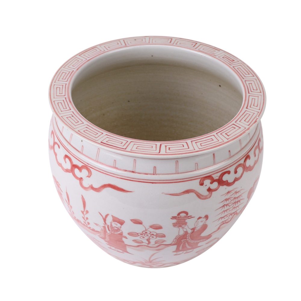 Jingdezhen simple design Eight Immortals figure pattern pink beautifully modelled ornaments ceramic tank top view
