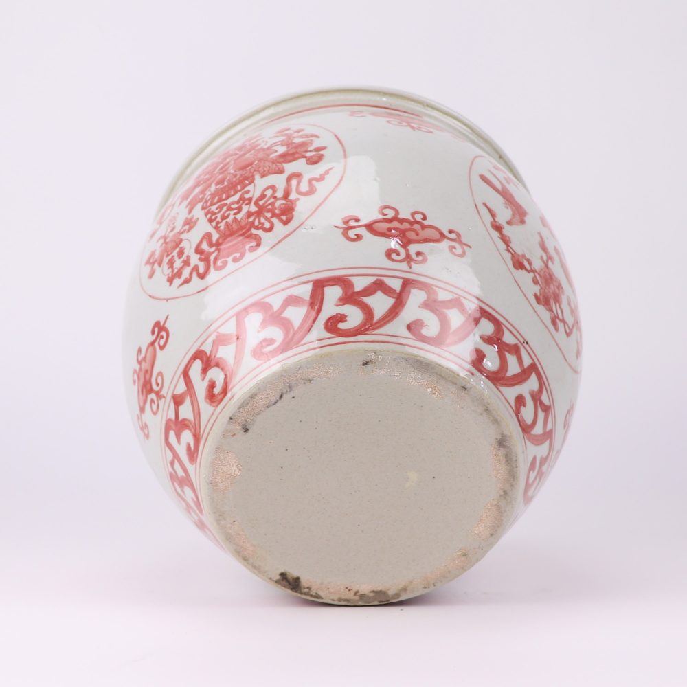Jingdezhen simple design hand-painted pink flowers and birds pattern beautifully shaped ornaments ceramic tank bottom figure
