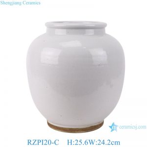 RZPI20-C  Jingdezhen home accessories antique series simple round white pot flower vase