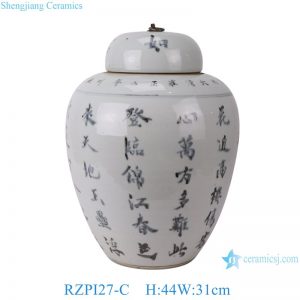 RZPI27-C High Quality Creative Design Chinese Picture Style Home Decoration Jar with Lid