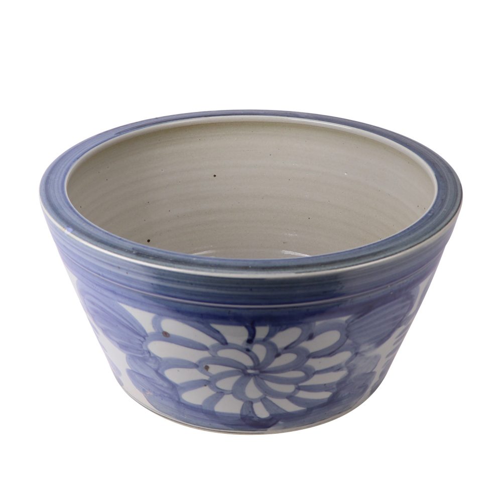 Jingdezhen ceramic blue flower pattern garden decoration small flower pot fish tank top view