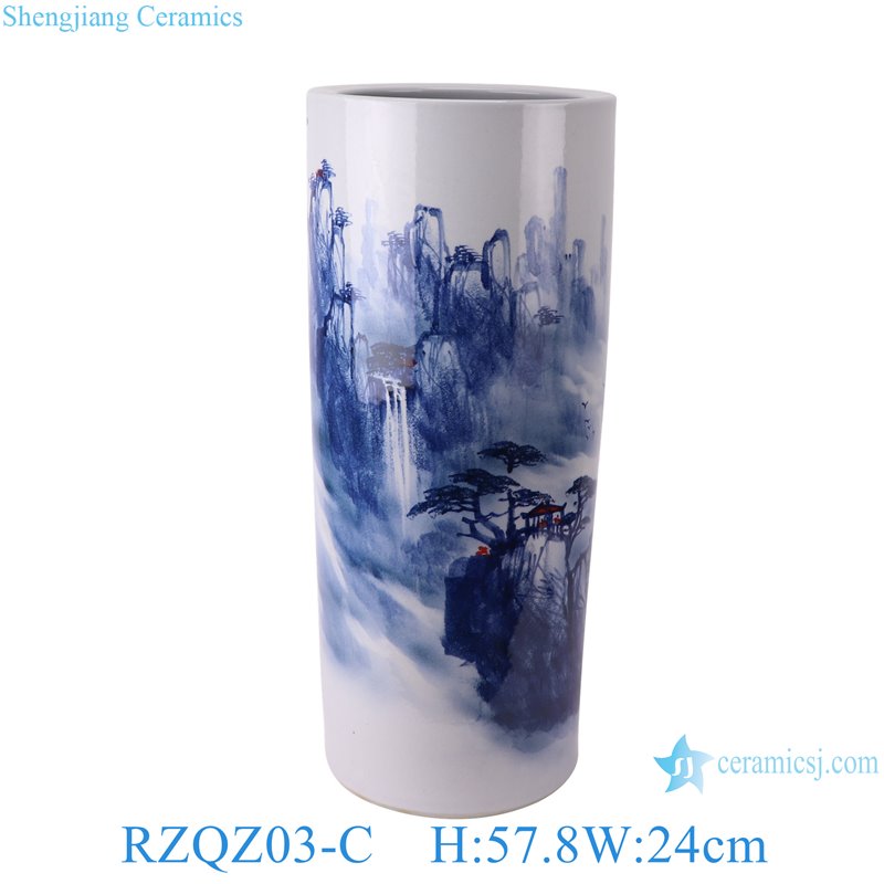 RZQZ03-C High quality blue and white landscape design ceramic 