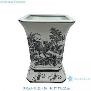RXAE-FL23-416 Ancient Mo Cai Porcelain Planter Flower Pots Creative Chinese Style Hand Painted Bonsai Planters