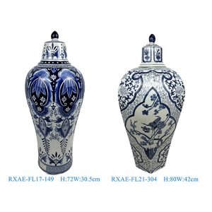 RXAE-FL17-149/FL21-304 Chinoiserie Decorative Ceramic Vases Vintage Blue and White Porcelain Vase