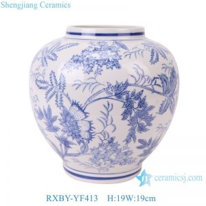 RXBY-YF413 High quality home decor blue and white floral pattern ceramic vase pot