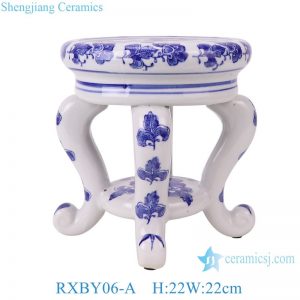 RXBY06-A Porcelain home Jingdezhen blue and white mini ceramic small bench