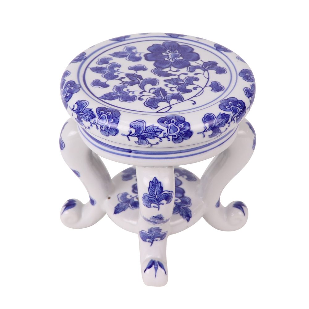 Porcelain home Jingdezhen blue and white mini ceramic small bench top view